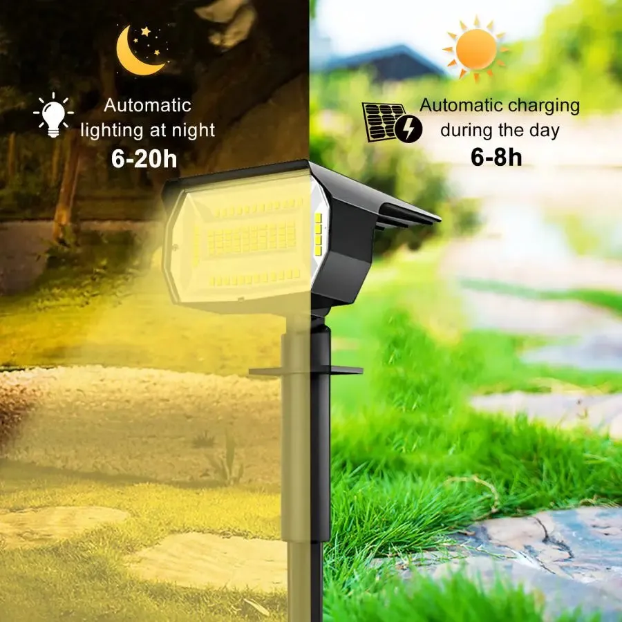 🌞 72/68 LED Solar Landscape Spotlights | Outdoor 2-in-1 Solar Powered Wall & Garden Light | 3 Modes for Front Door & Backyard