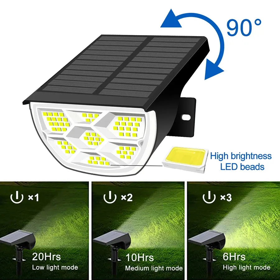 🌞 72/68 LED Solar Landscape Spotlights | Outdoor 2-in-1 Solar Powered Wall & Garden Light | 3 Modes for Front Door & Backyard