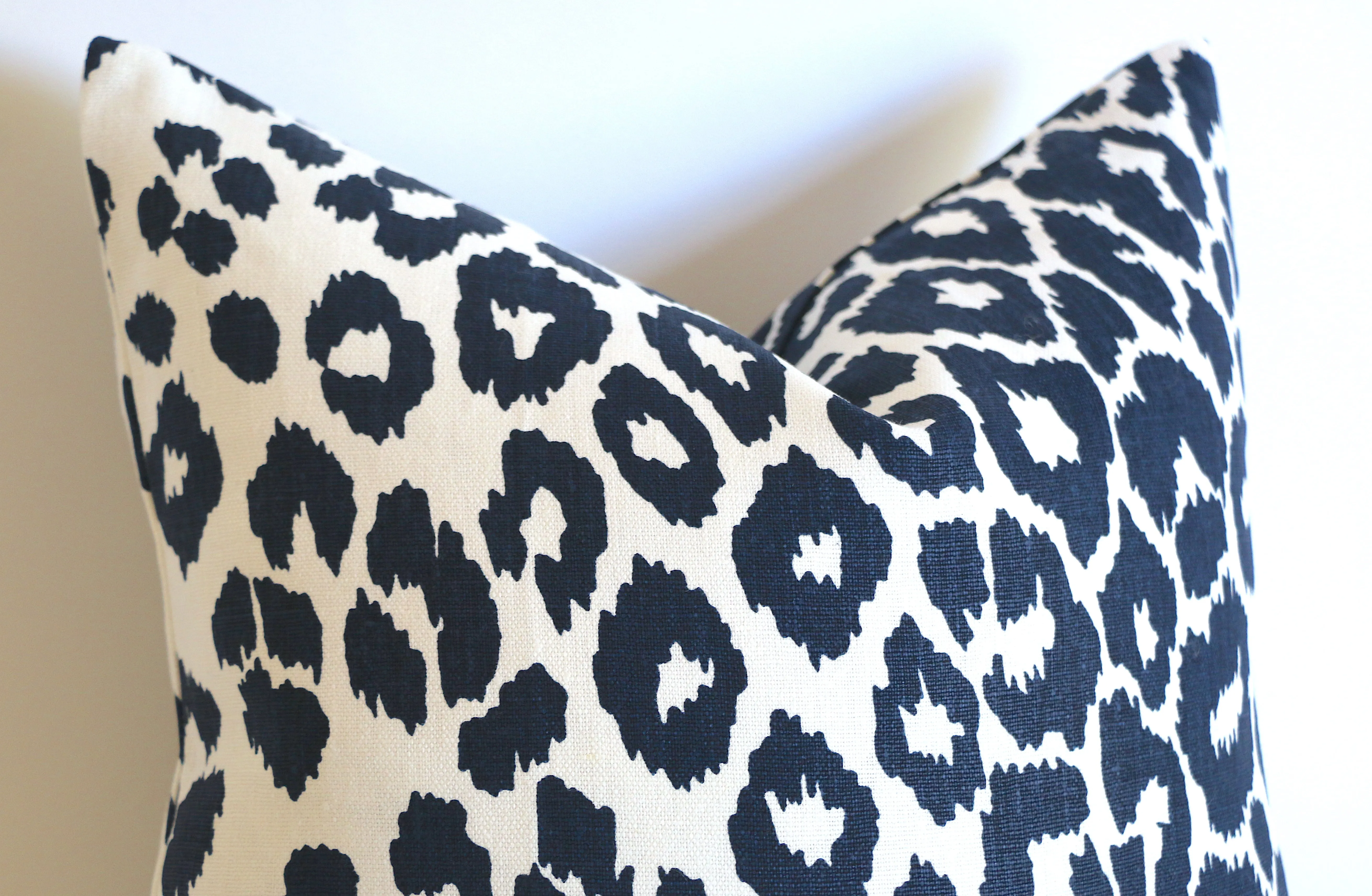 10 Sizes Available: Navy Iconic Leopard Decorative Pillow Cover, DOUBLE SIDED, Navy Iconic Leopard Schumacher Accent Pillow Cover