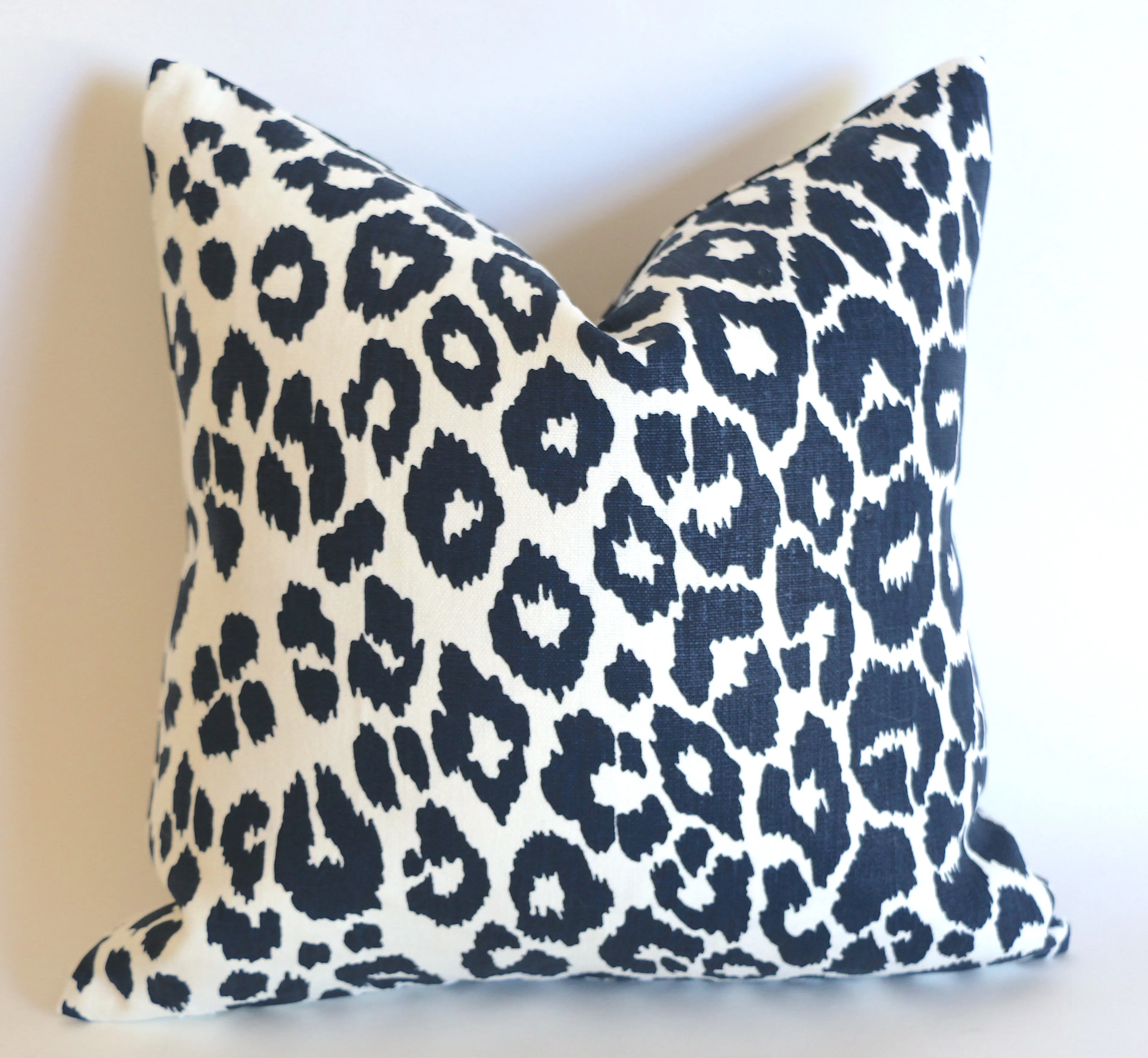 10 Sizes Available: Navy Iconic Leopard Decorative Pillow Cover, DOUBLE SIDED, Navy Iconic Leopard Schumacher Accent Pillow Cover