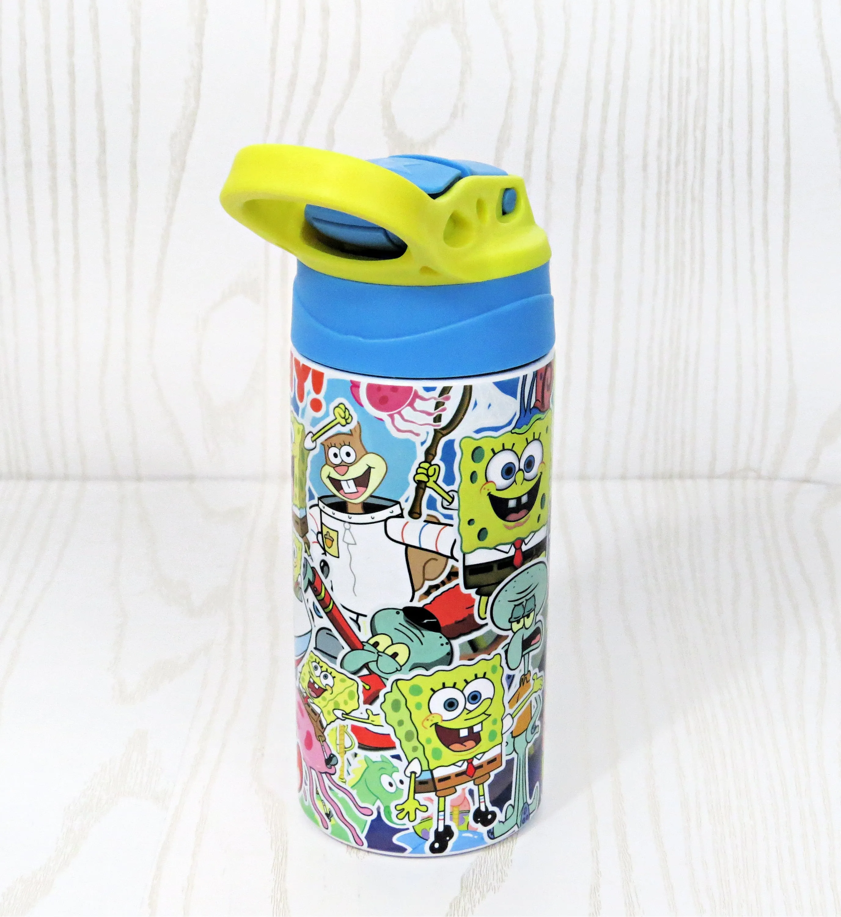 12 oz Stainless Steel Underwater Characters Tumbler - Boys Water Bottle - Flip Top - Insulated Reusable - Straw - Personalized Custom with Handle