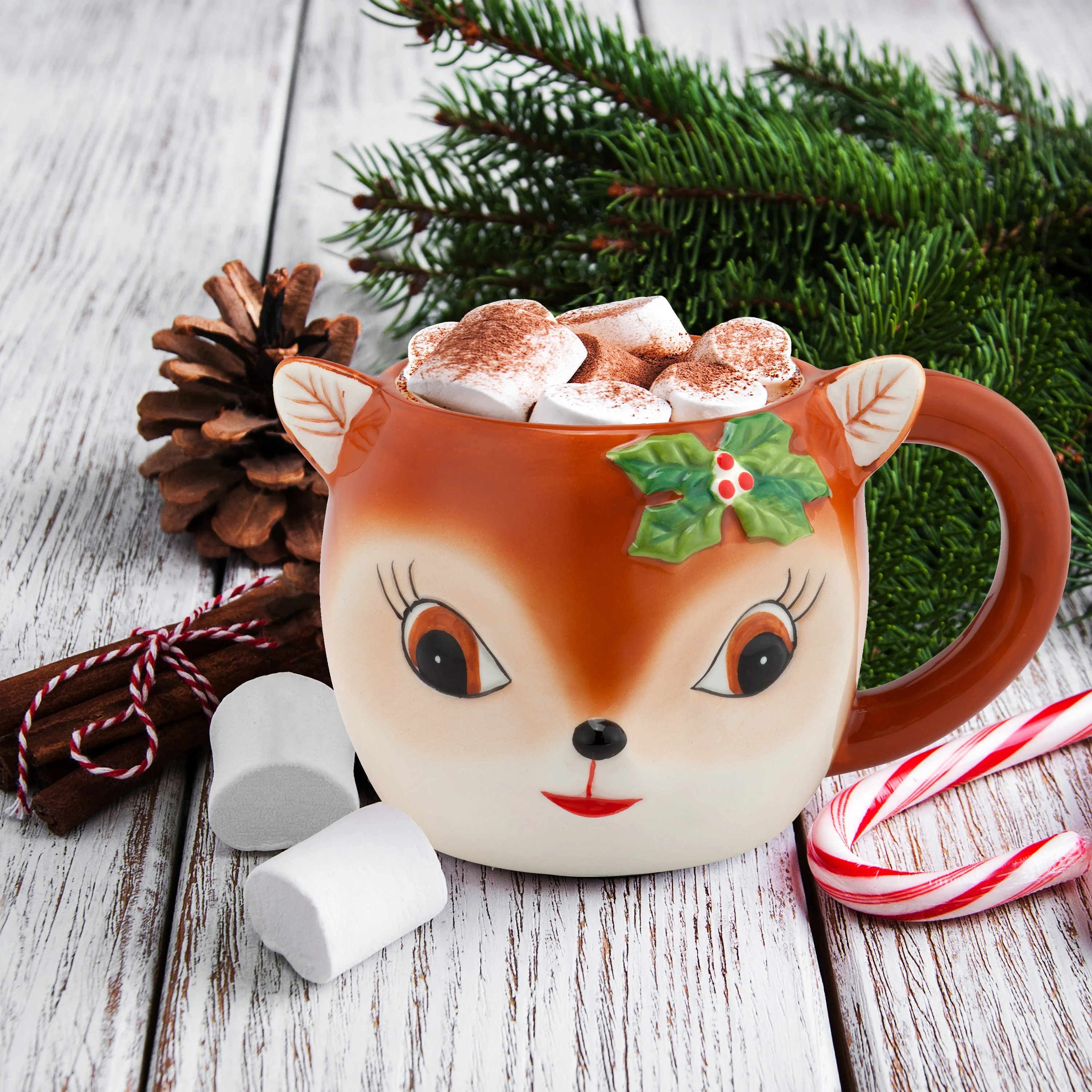 16 oz. Nostalgic Ceramic Mug - Reindeer