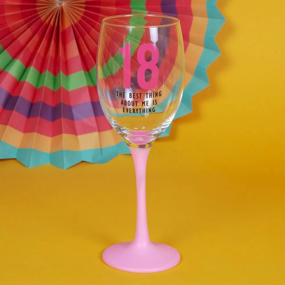 18th Birthday Wine Glass