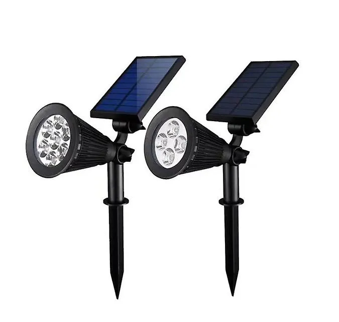 2 pcs color light 7 LED Solar Outdoor Waterproof Lawn Light, Colorful Spotlight AZ23004