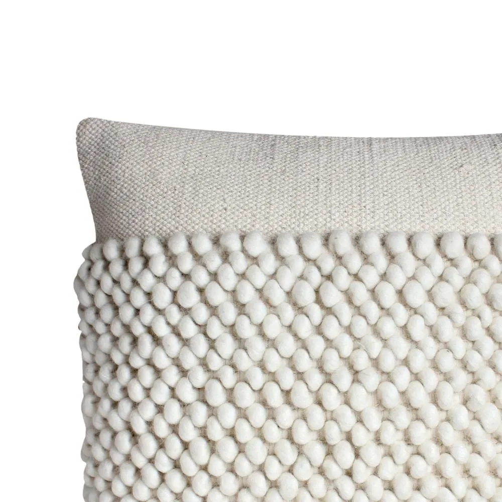 20 x 20 Square Cotton Accent Throw Pillow, Textured Dotted Fabric Details, Set of 2, White By The Urban Port