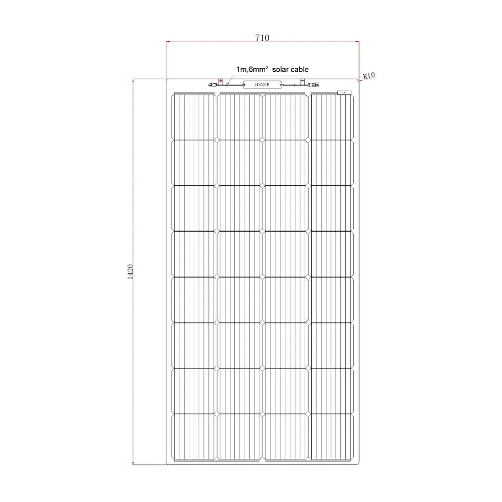 200W BLACK SEMI-FLEXIBLE SOLAR PANEL