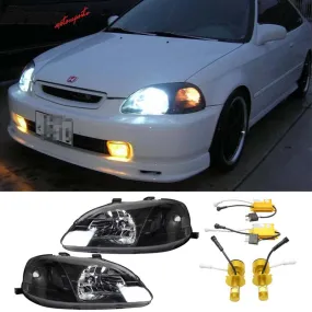 25W H4 Dual Beam LED kit w/ Fits 99-00 Civic JDM Housing Headlight