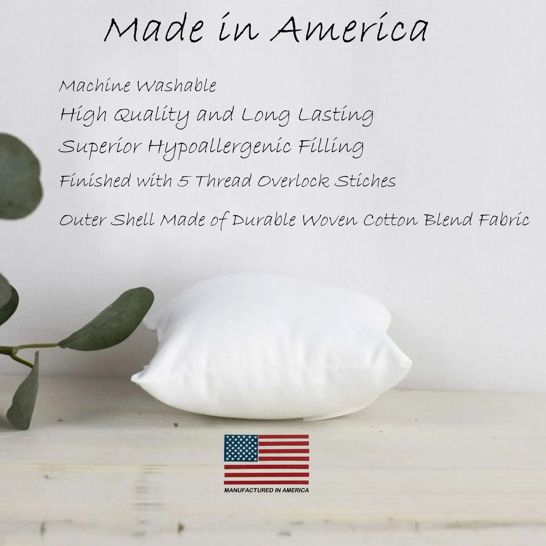 31x31 | Indoor Outdoor Hypoallergenic Polyester Pillow Insert | Quality Insert | Pillow Inners | Throw Pillow Insert | Square Pillow Inserts