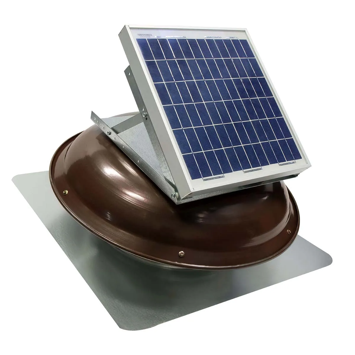 433 CFM Steel Solar Powered Roof Mount Power Attic Ventilators with Mounted Panel