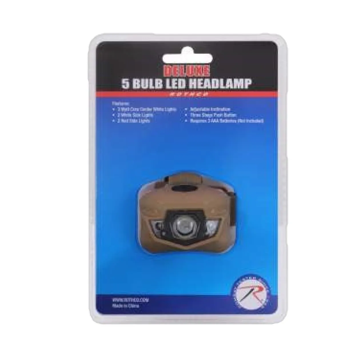 5 Bulb LED Headlamp Red Light Coyote