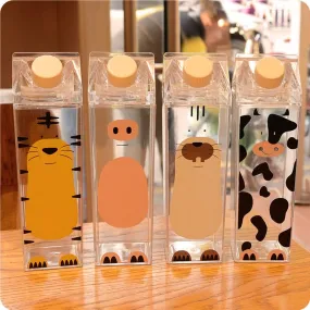 500ml Cute Animal Boba Flask Bottles