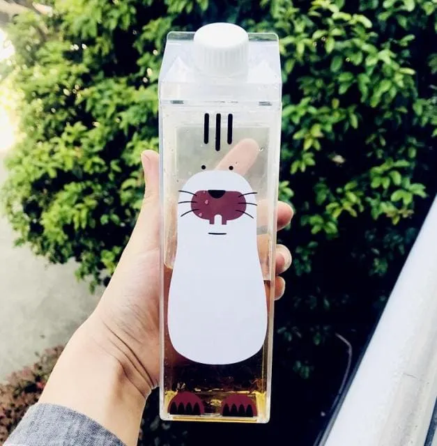 500ml Cute Animal Boba Flask Bottles