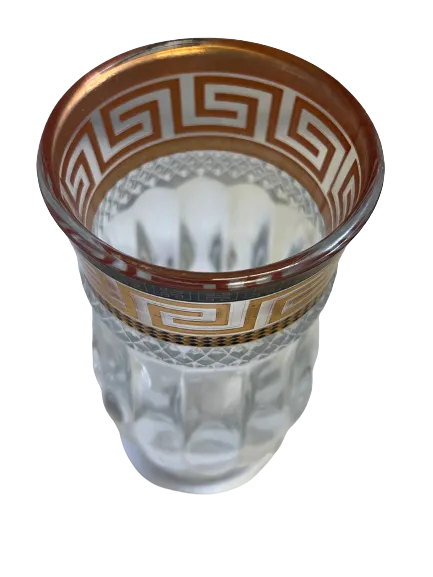 6 PC Gold Versace Inspired Turkish Design Glass Cups