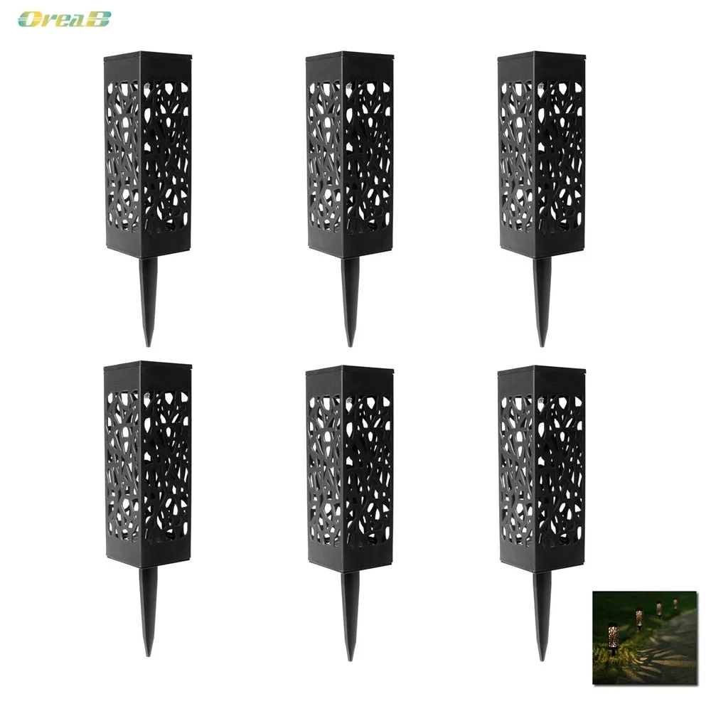 6 Pcs/Lot Led Outdoor Solar Lawn Standing Garden Post Lights Outdoor Pathway Lighting With Mesh Cover