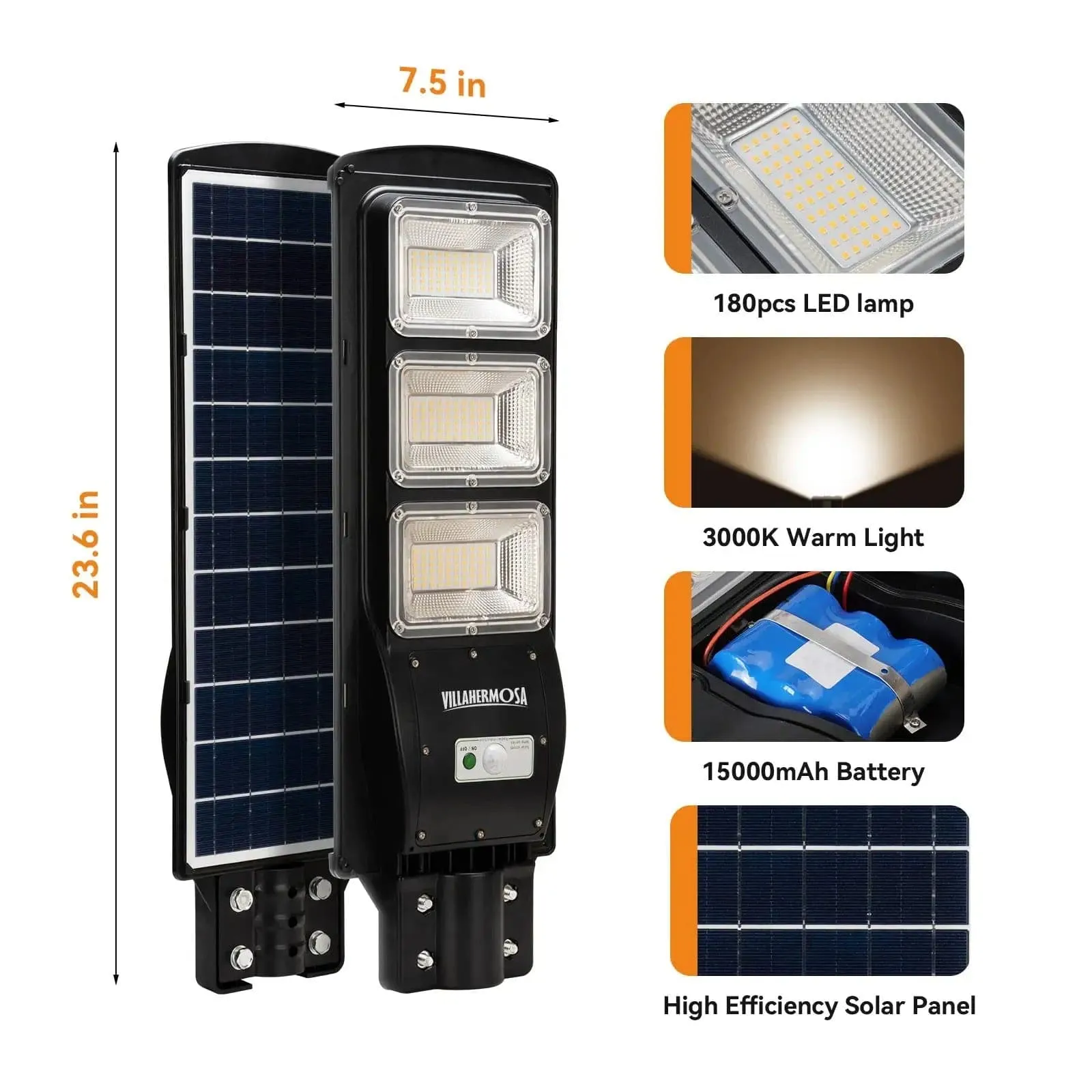 90W 120W Solar street LED lights -warm white/ white