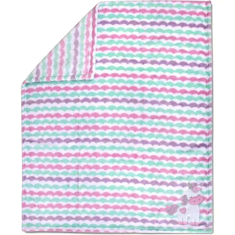 A.D. Sutton - Baby Essentials Plush Blanket, Unicorn Pink