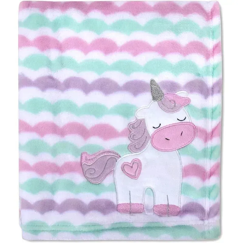 A.D. Sutton - Baby Essentials Plush Blanket, Unicorn Pink