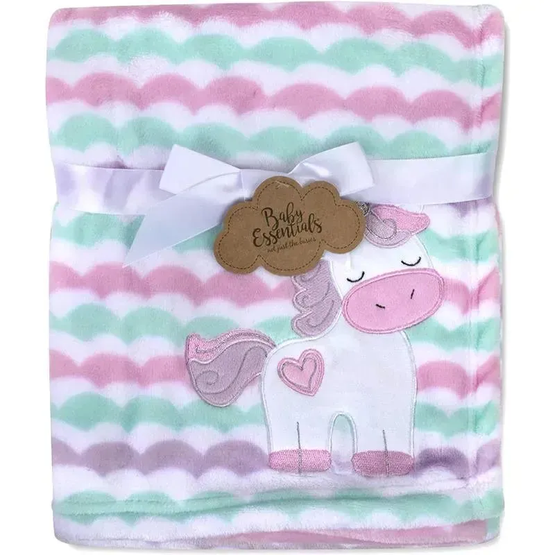 A.D. Sutton - Baby Essentials Plush Blanket, Unicorn Pink