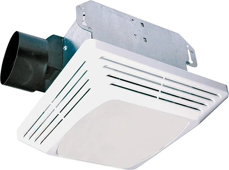 Air King ASLC50 Exhaust Fan, 1.6 A, 120 V, 50 cfm Air, 3 Sones, CFL, Fluorescent Lamp, 4 in Duct, White :EA: QUANTITY: 1