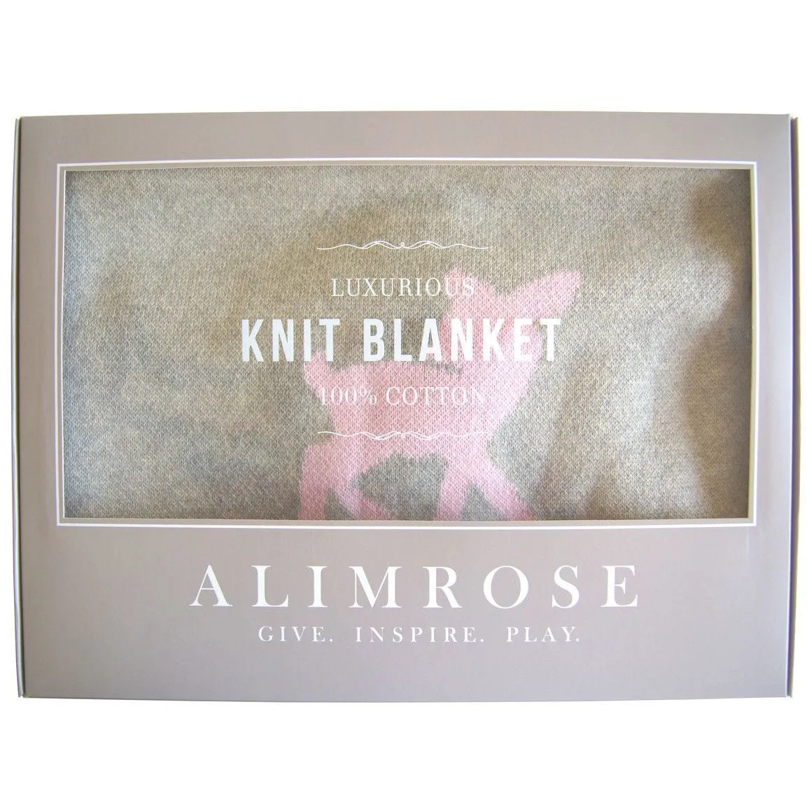 Alimrose Knit Stroller Blanket - Deer and Dots Pink