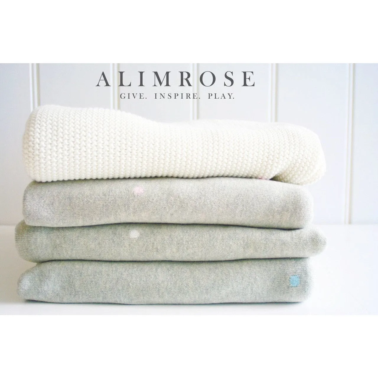 Alimrose Knit Stroller Blanket - Deer and Dots Pink