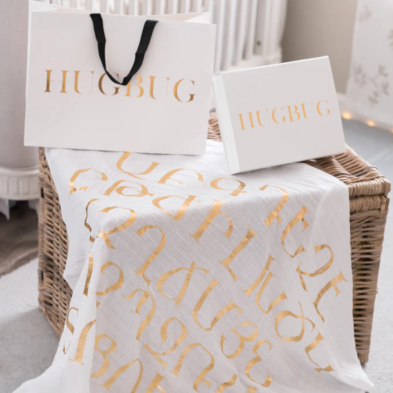 Armenian Alphabet Blanket White | Gold