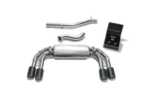 ARMYTRIX Stainless Steel Valvetronic Catback Exhaust System Quad Carbon Tips Volkswagen Golf R MK7.5 2016-2019