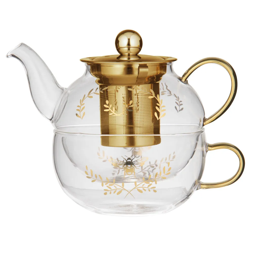 Ashdene Elegant Bee Glass Tea For One