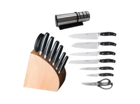 BergHOFF Forged 9pc Stainless Steel Knife Block Set with Sharpener