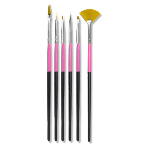 Berkeley Nail Art Brush Set - 6 Style (Black Handle)