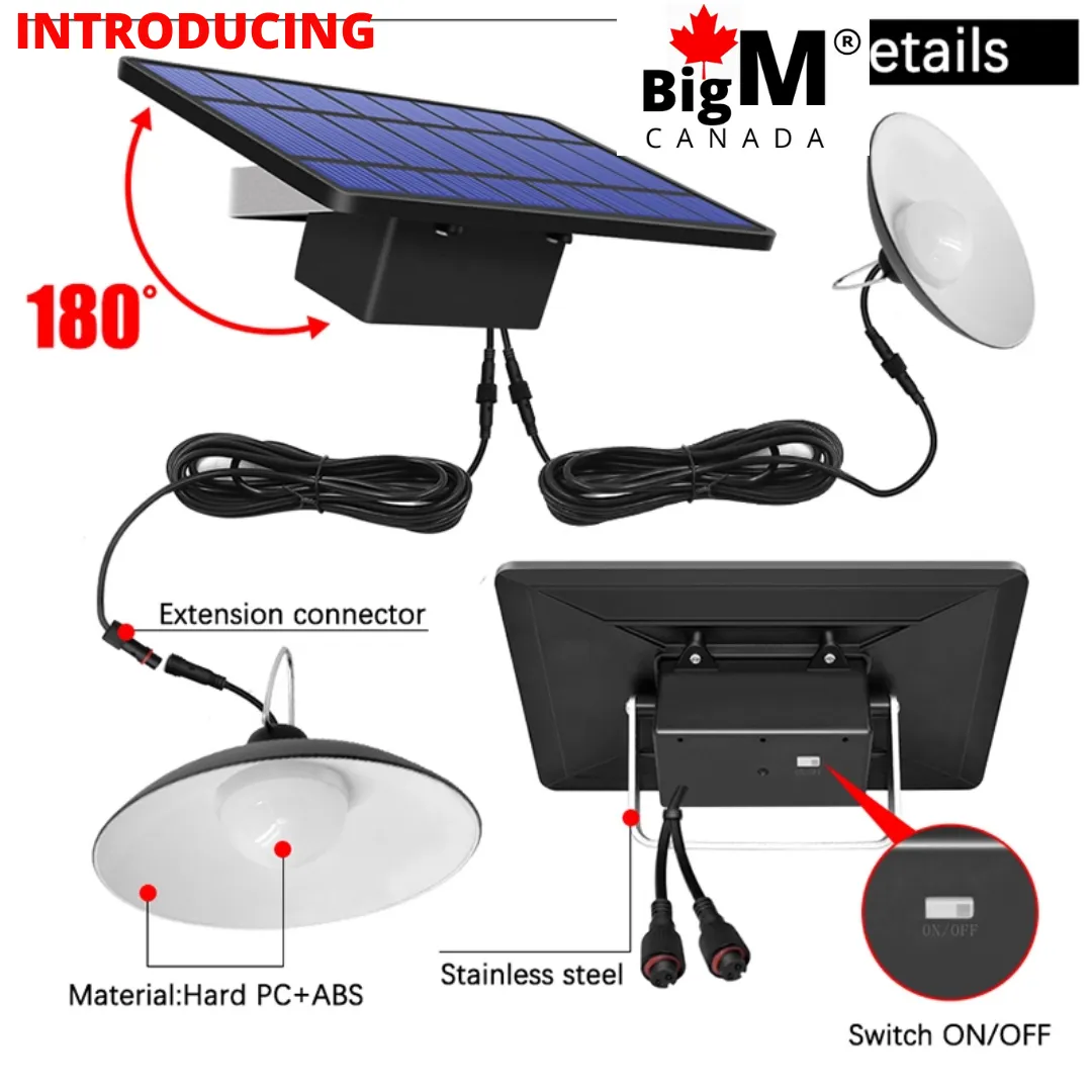 BigM Dual Headed 32 LED Bright Solar Lamp for Gazebo, shades, Trailers