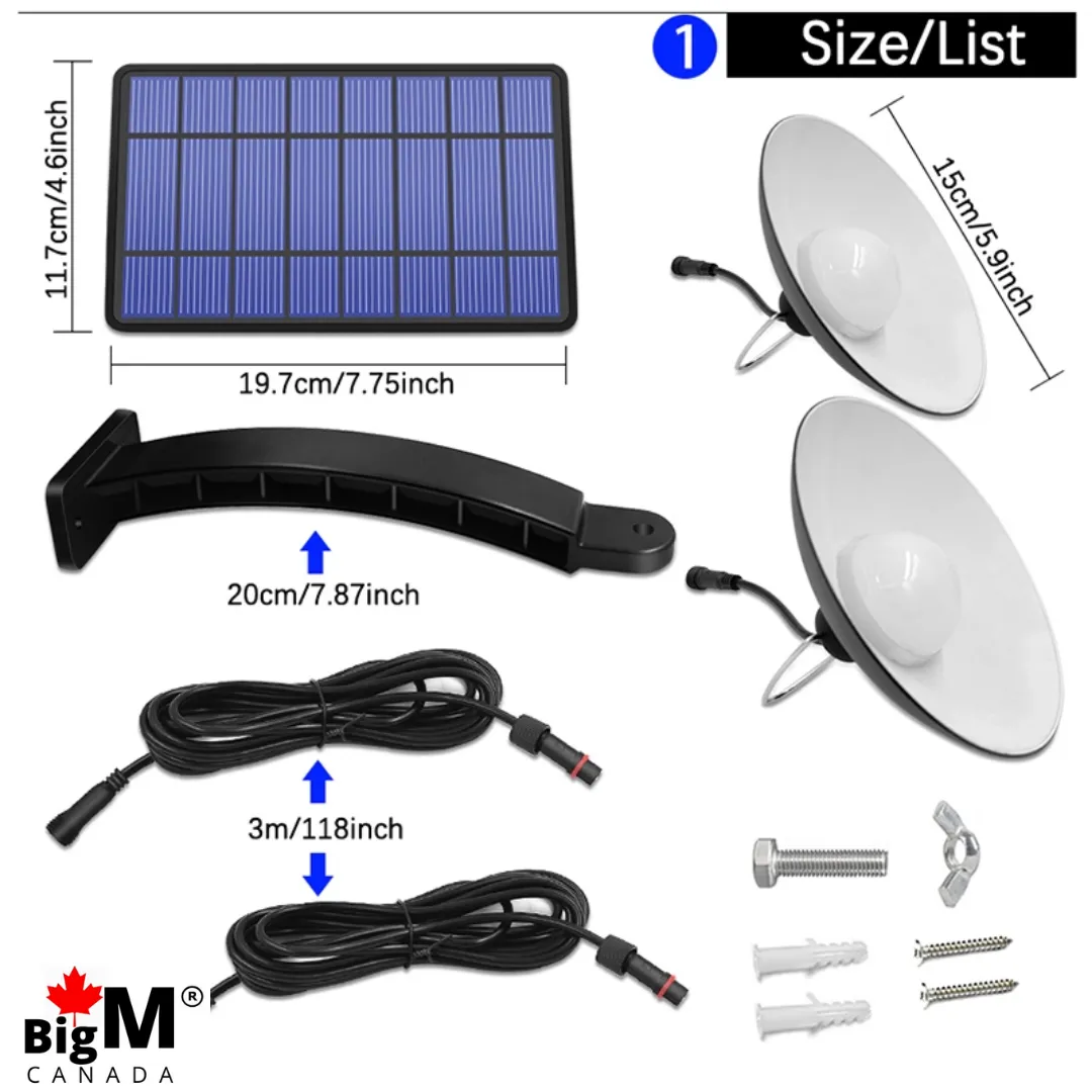 BigM Dual Headed 32 LED Bright Solar Lamp for Gazebo, shades, Trailers