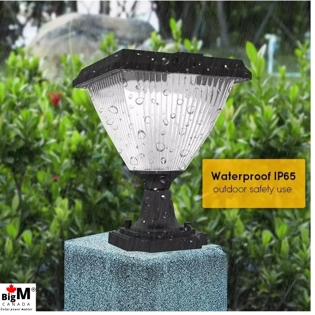 BigM Elegant Looking LED Solar Post Lights for Pillar Fence Post Top