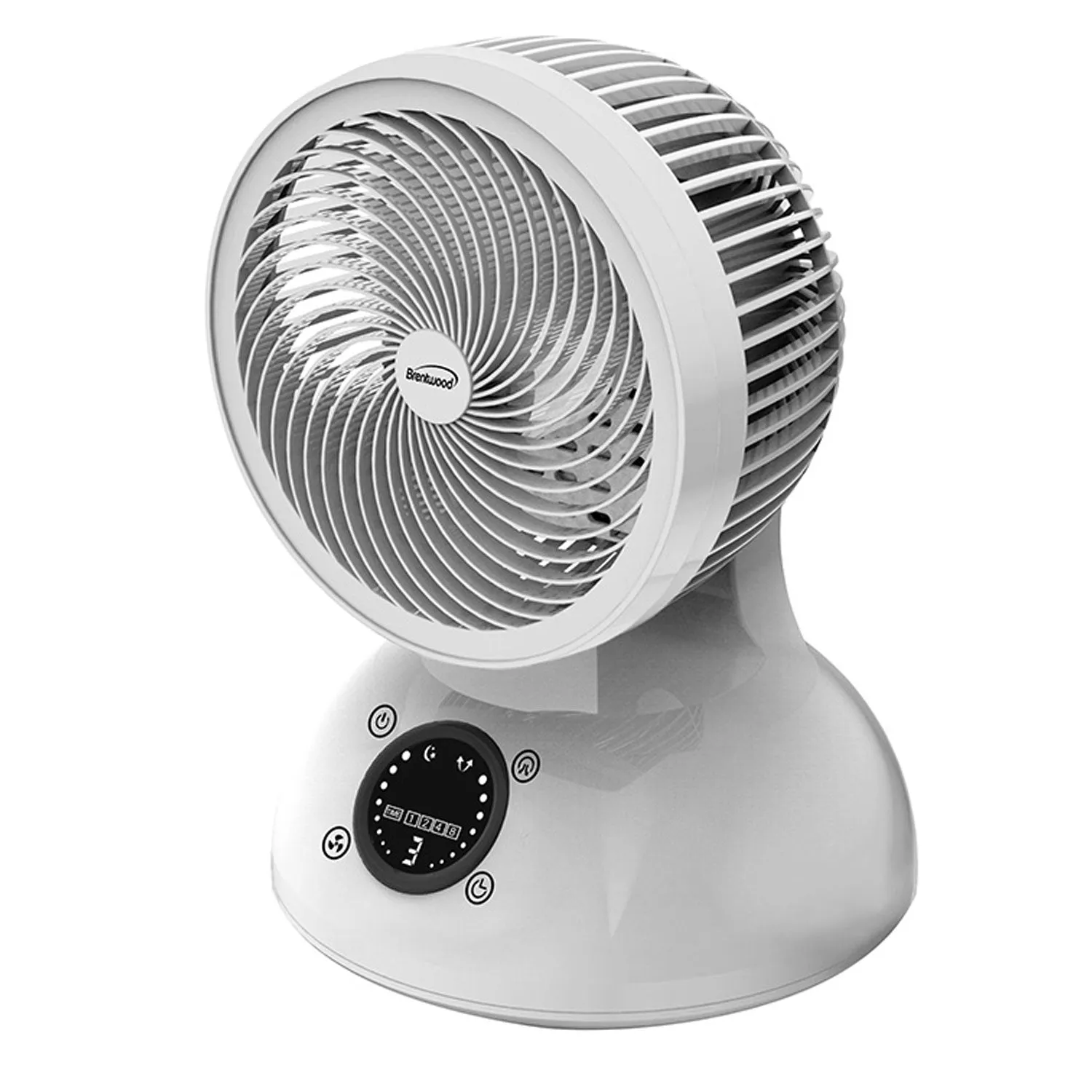 Brentwood 6 Inch 3 Speed Oscillating Remote Control Desktop Fan, White(Open Box)