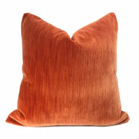 Bryant Orange Strie Velvet Pillow Cover