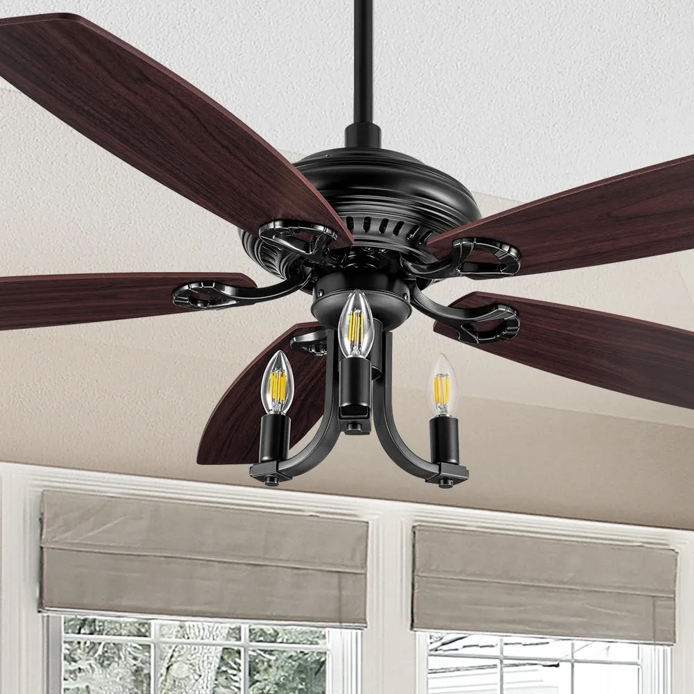 Bryson DC Ceiling Fan with Lights and Remote 52 inch 10 speed option