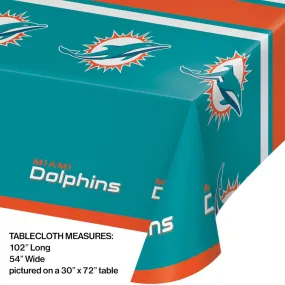 Bulk Miami Dolphins Plastic Table Covers (12 per Case)