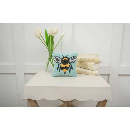 Bumble Bee Hooked Pillow Handmade