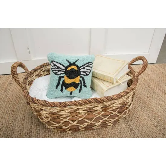 Bumble Bee Hooked Pillow Handmade