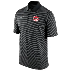 Canada Black Soccer Stadium Stripe Polo