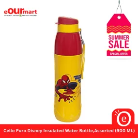 Cello Puro Disney Insulated Water Bottle, Assorted (900 ML)