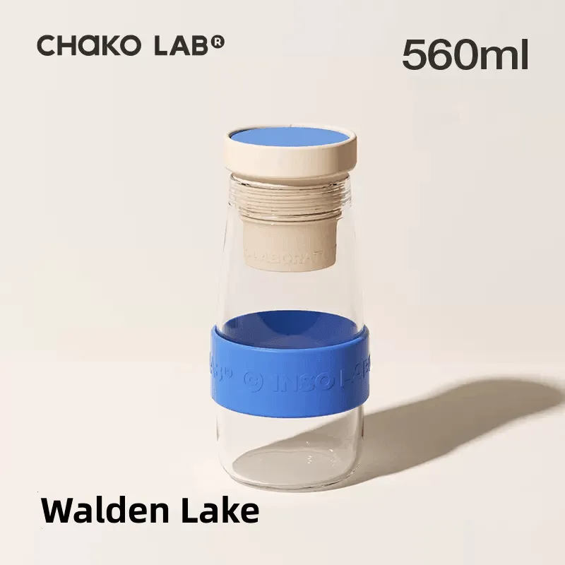 Chako Lab Milk Kettle Glass Tea Water Bottle Separation Cup 560ml