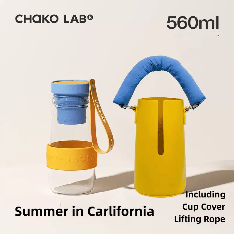 Chako Lab Milk Kettle Glass Tea Water Bottle Separation Cup 560ml