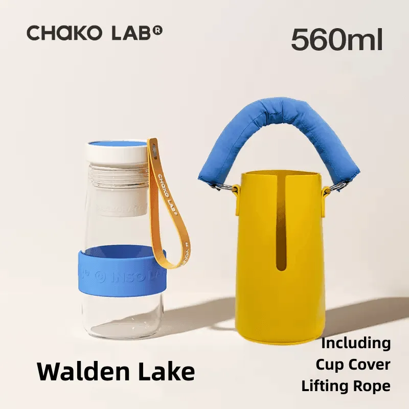 Chako Lab Milk Kettle Glass Tea Water Bottle Separation Cup 560ml