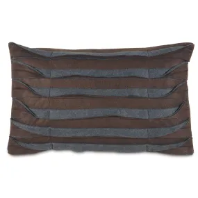 Chocolate Truffle Pleated Felt Lumbar Pillow Cover 13x22