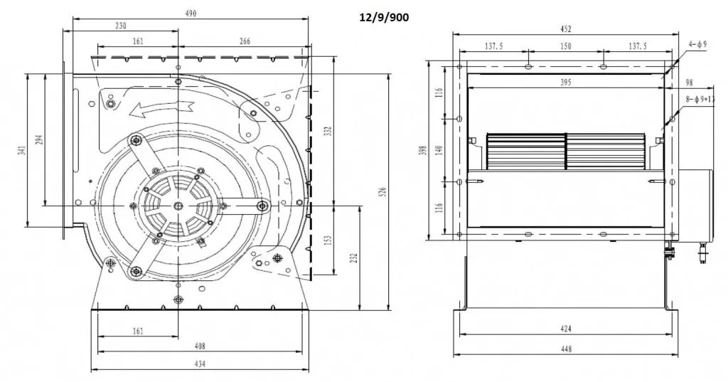 Combisteel Centrifugal Kitchen Extractor Fan 12/9 5000 m3/h - 7225.0100