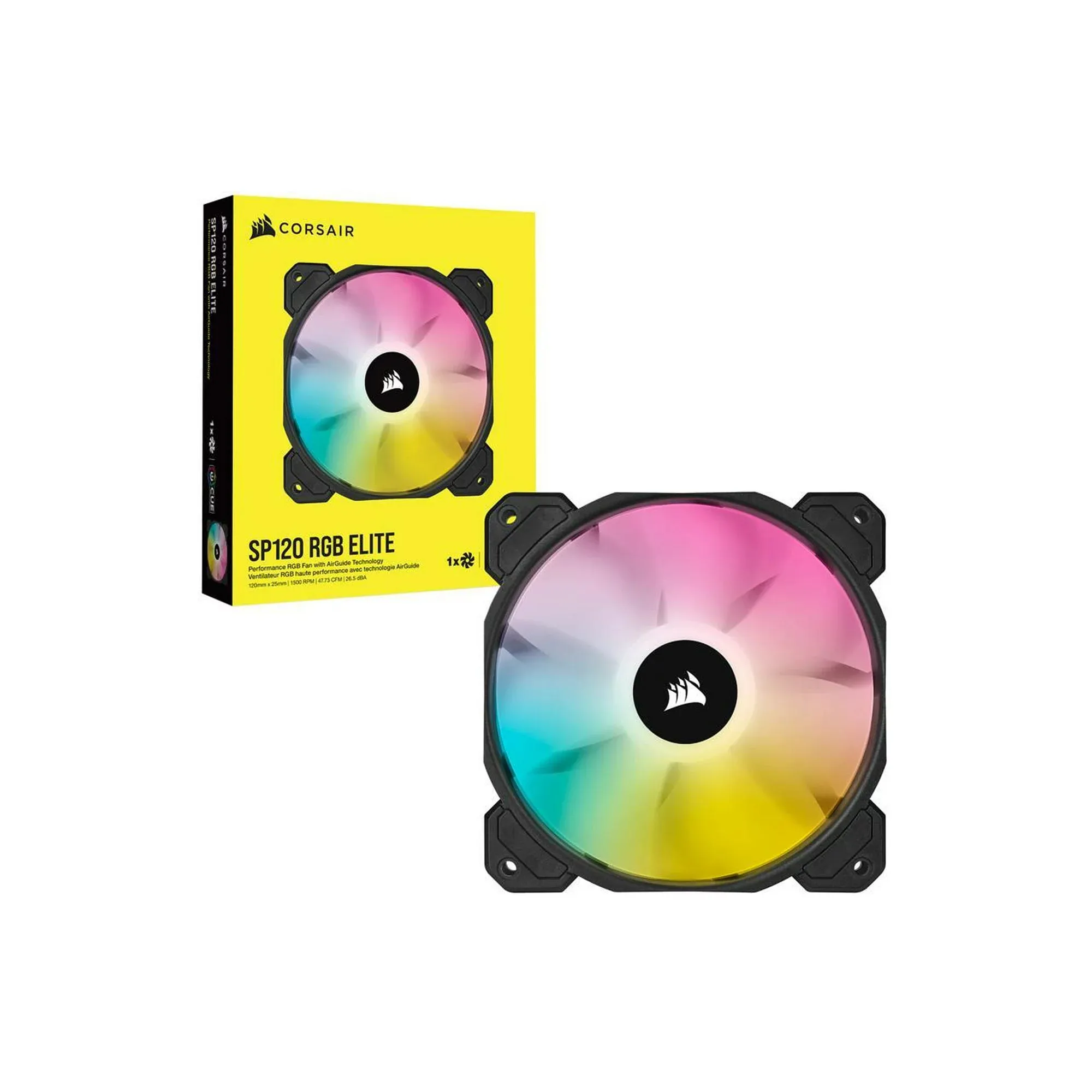 Corsair iCUE SP120 RGB ELITE Performance 120mm PWM Fan - Single Pack (CO-9050108-WW)