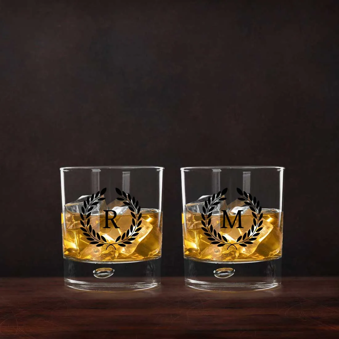 Customized Whiskey Glass with Initials Monogram-Perfect Gift for Boyfriend Husband