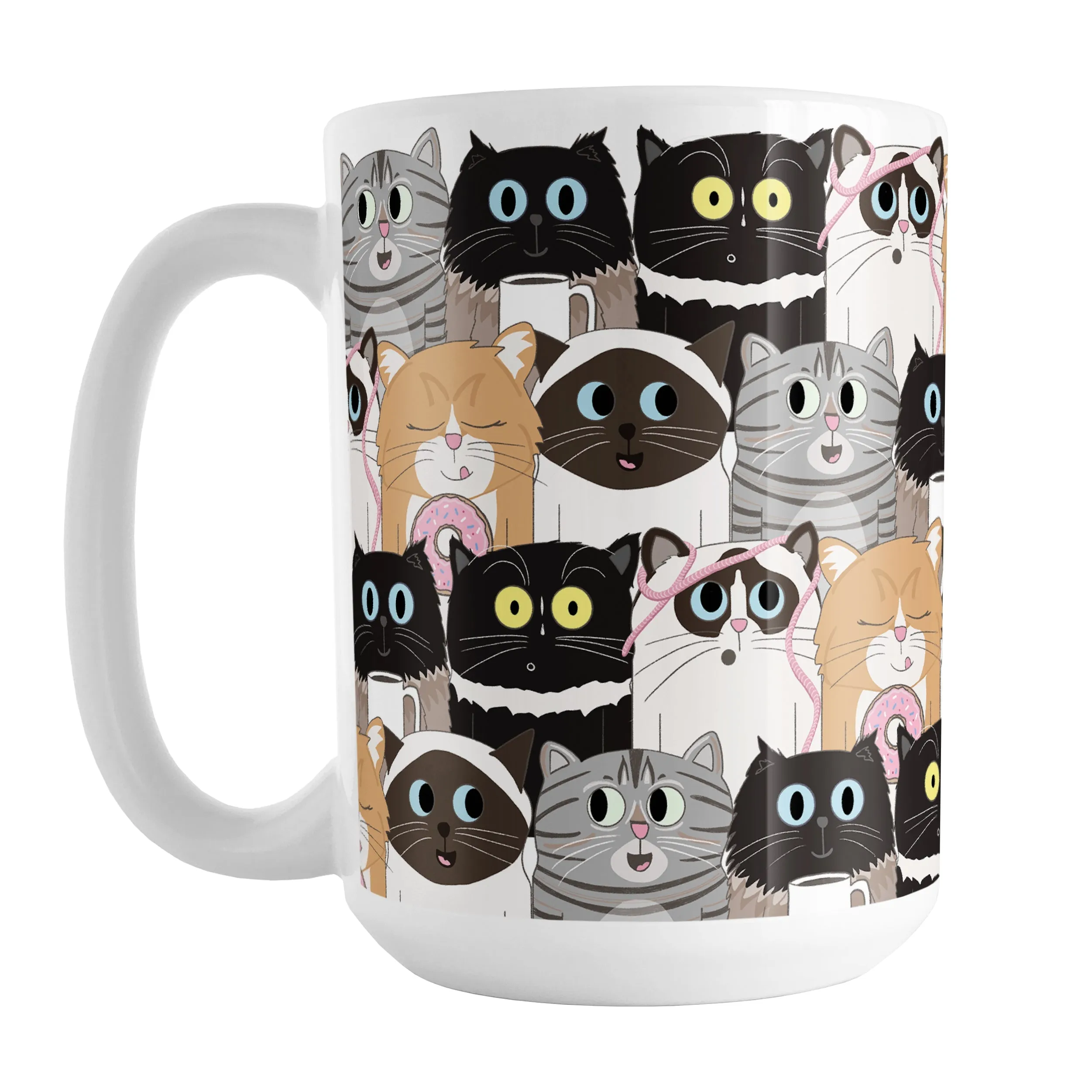 Cute Cat Stack Pattern Mug