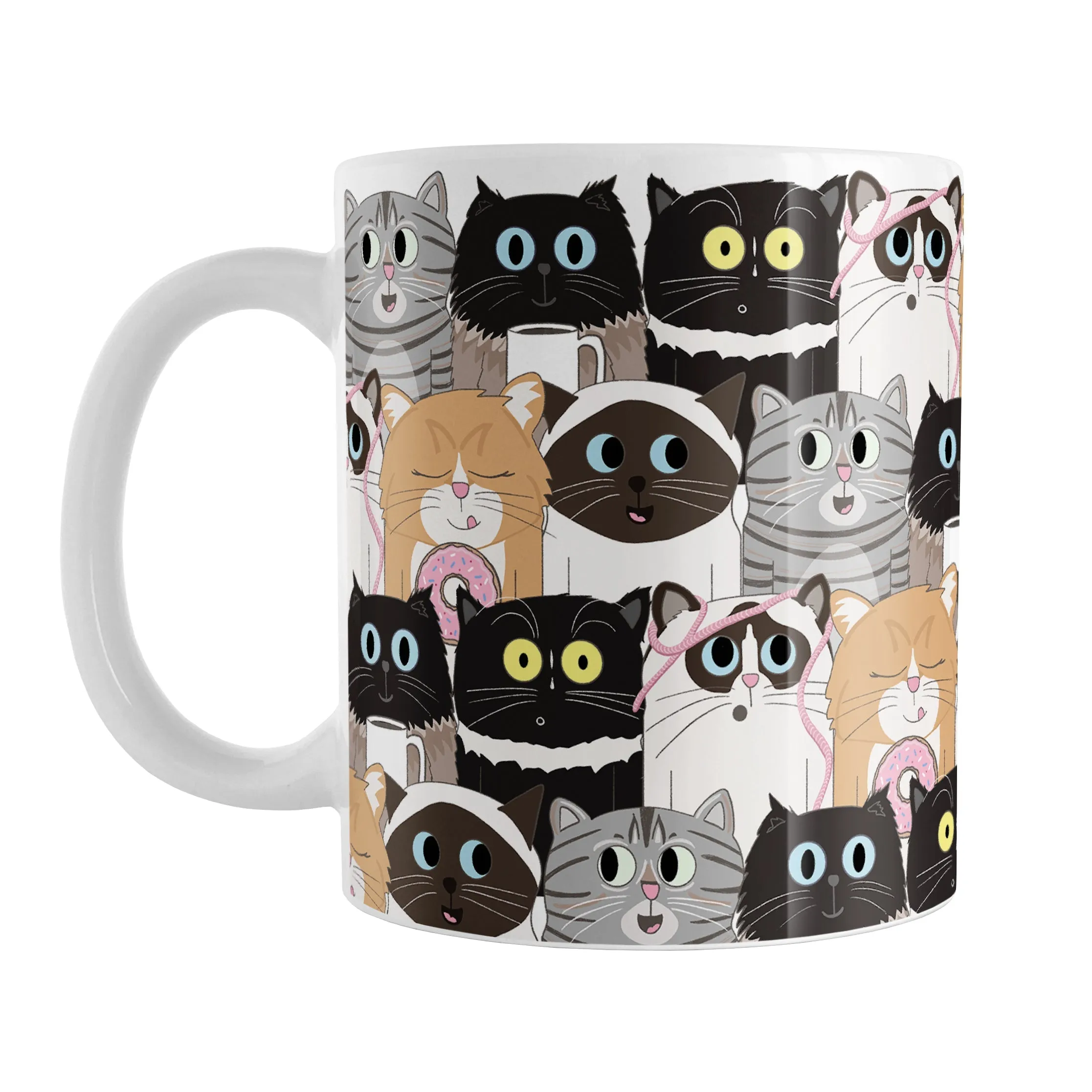 Cute Cat Stack Pattern Mug